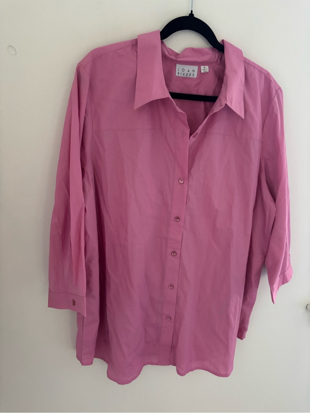 Joan Rivers Pink Button-Down Blouse - Picture 3 of 5
